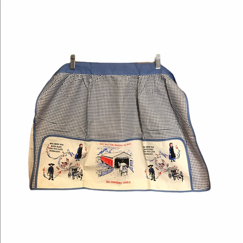Vintage PA Dutch German Apron Cover Bridges Amish